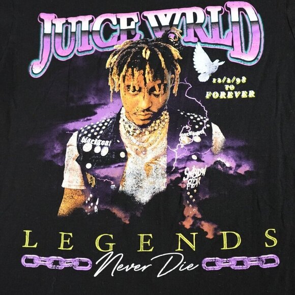 Juice Wrld Shirt Medium Black Legends Never Die - Picture 1 of 6